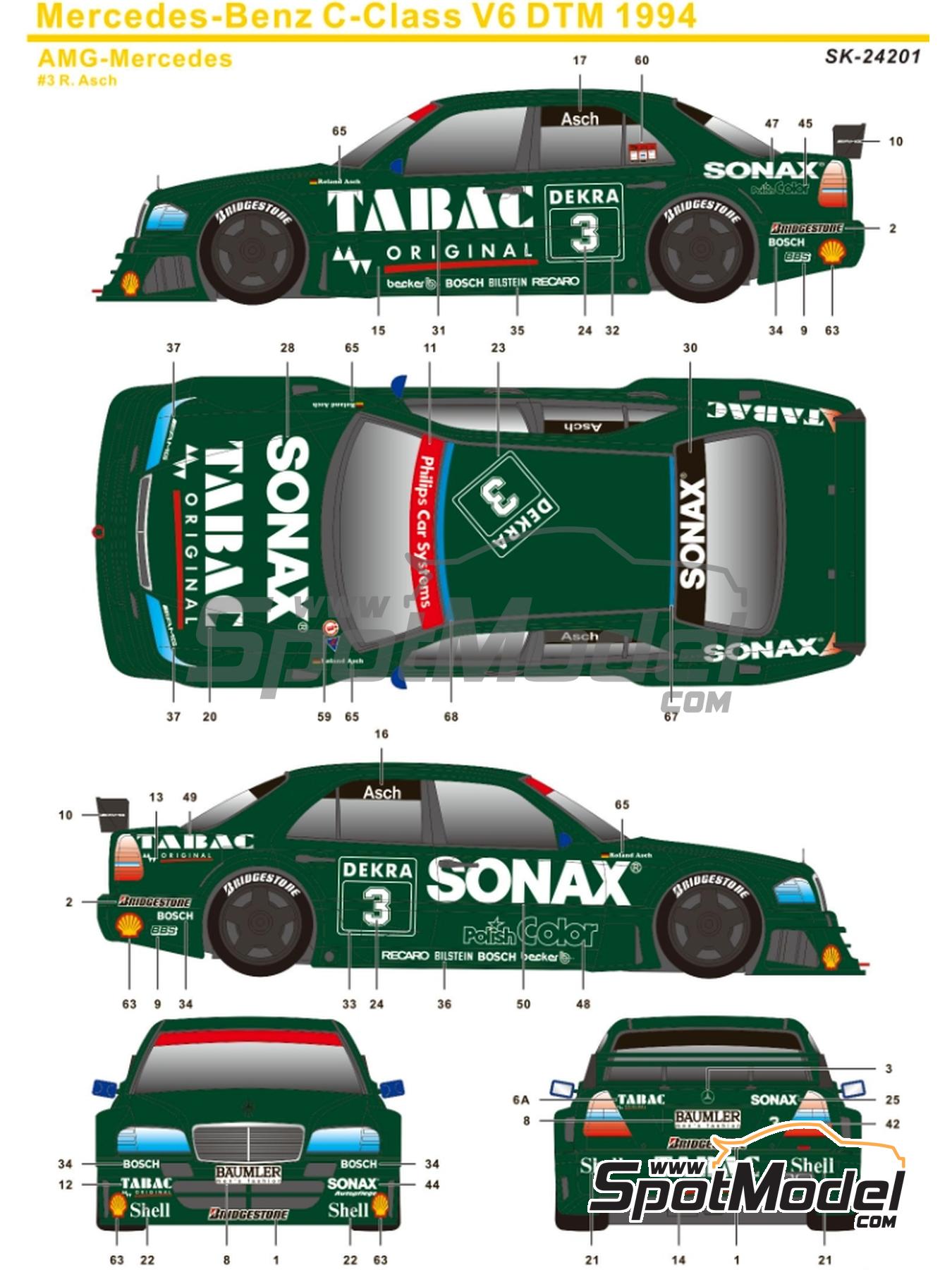 SKデカール SK24138 1/24 メルセデス AMG Cクラス DTM 1995